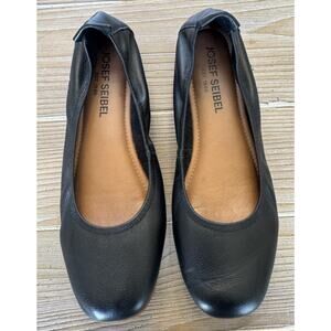 Josef Seibel Fenja Womens Leather Ballet Flat Shoes Black Comfort EU 37 US 6.5